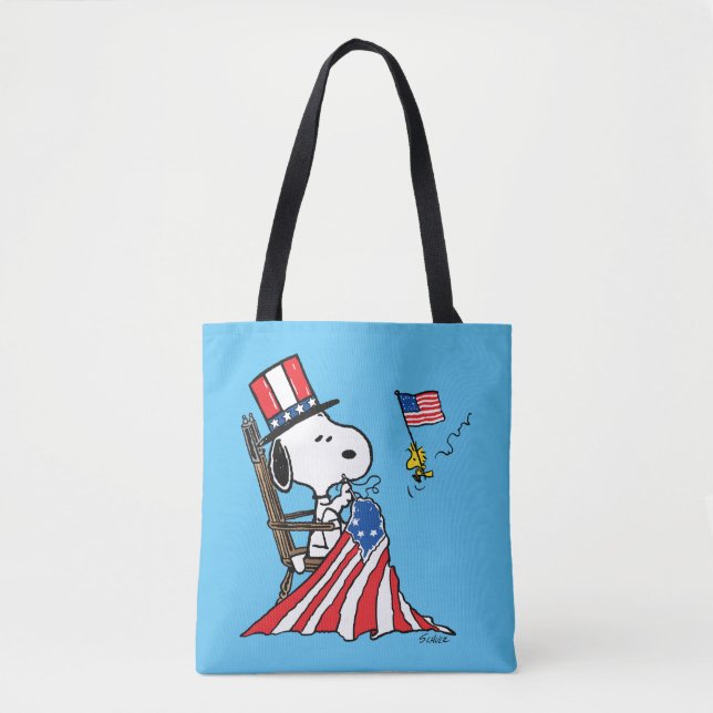 Snoopy Sewing 4. Juli Flagge (Vorderseite)