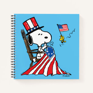 Snoopy Sewing 4. Juli Flagge Notizbuch