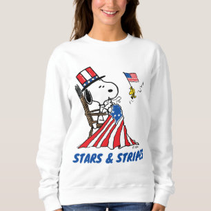 Snoopy Sewing 4. Juli Flagge Sweatshirt