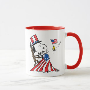 Snoopy Sewing 4. Juli Flagge Tasse