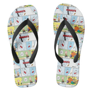 Snoopy Sled Riding Food Disc Flip Flops