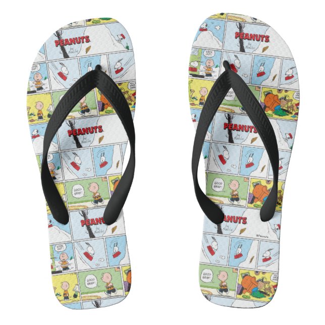 Snoopy Sled Riding Food Disc Flip Flops (Fußbett)