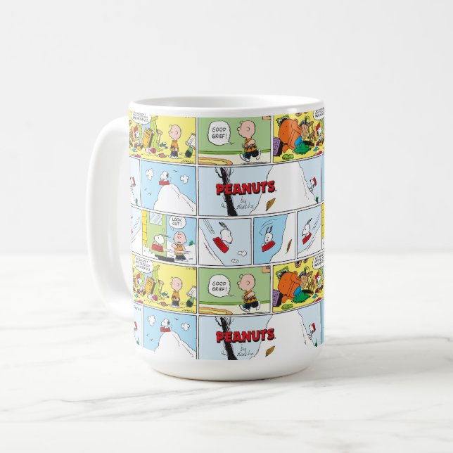 Snoopy Sled Riding Food Disc Kaffeetasse (Vorderseite Links)