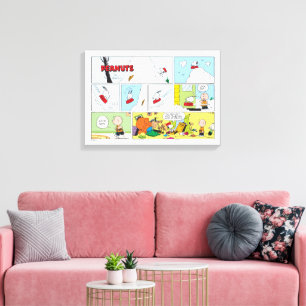 Snoopy Sled Riding Food Disc Leinwanddruck