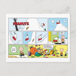 Snoopy Sled Riding Food Disc Postkarte