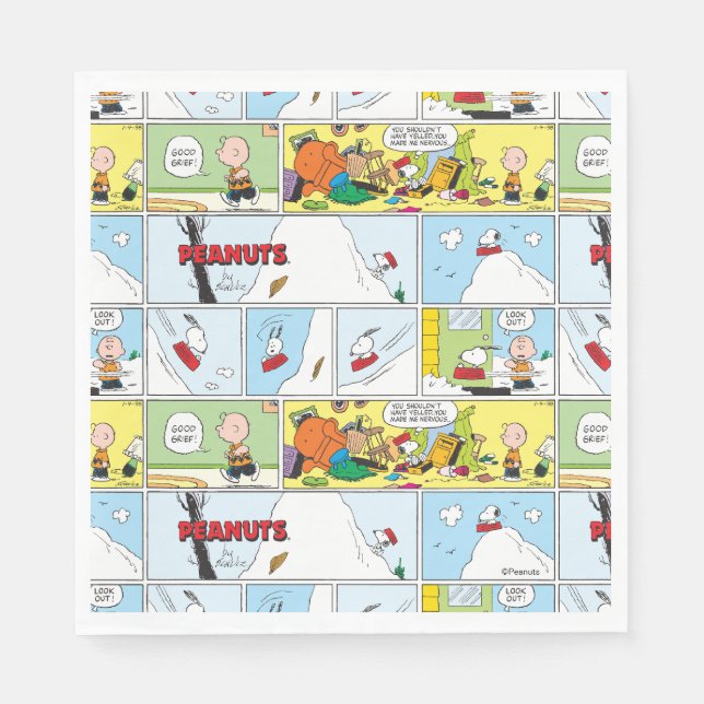 Snoopy Sled Riding Food Disc Serviette (Vorderseite)