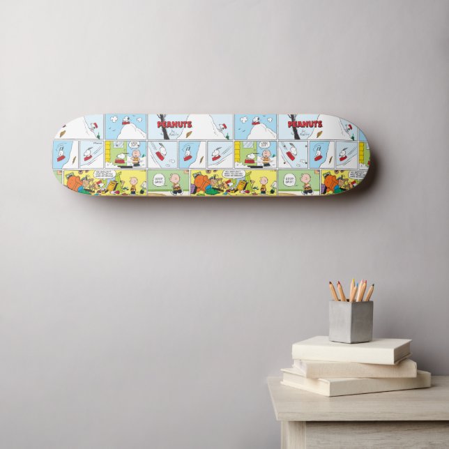 Snoopy Sled Riding Food Disc Skateboard (Wandkunst (Horz))