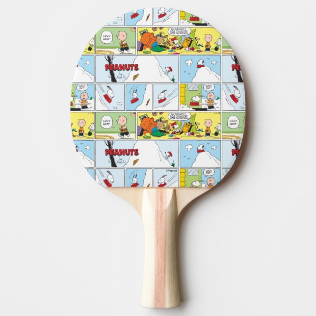 Snoopy Sled Riding Food Disc Tischtennis Schläger (Vorderseite)