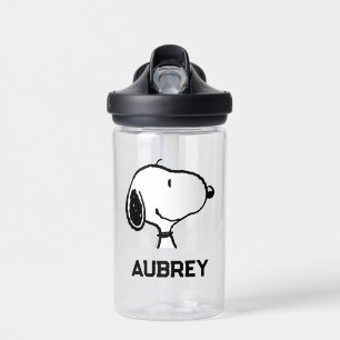 Snoopy Smile Giggle Laugh   Name hinzufügen Trinkflasche