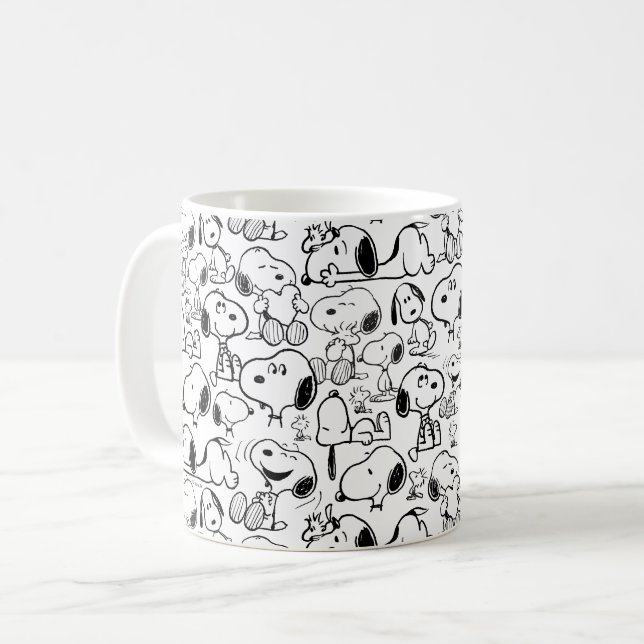 Snoopy Smile Giggle Laugh Pattern Kaffeetasse (Vorderseite Links)