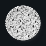 Snoopy Smile Giggle Laugh Pattern Pappteller<br><div class="desc">Take a look at this super cute design featuring Snoopy fun various poses.</div>