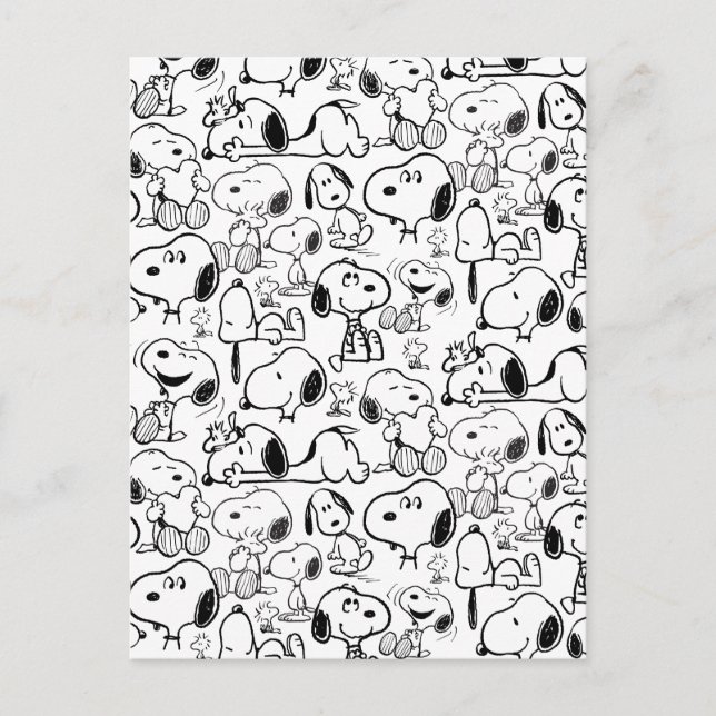 Snoopy Smile Giggle Laugh Pattern Postkarte (Vorderseite)