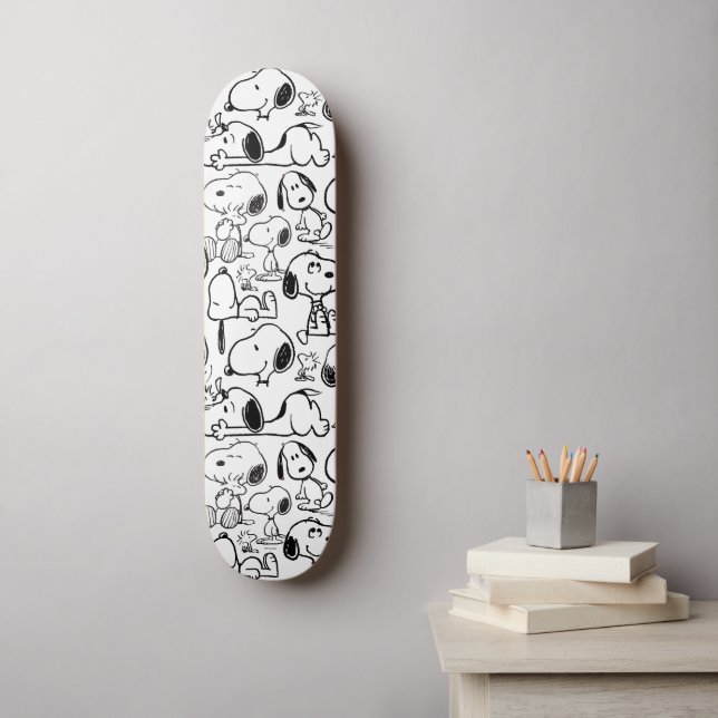 Snoopy Smile Giggle Laugh Pattern Skateboard (Wandkunst)
