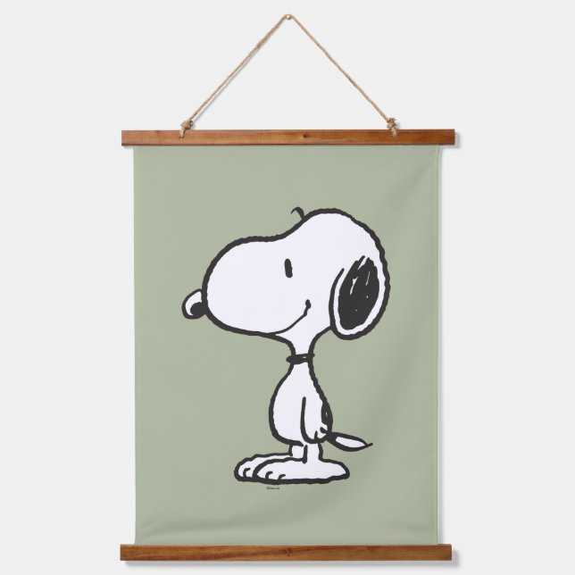 Snoopy Smile Giggle Laugh Wandteppich Mit Holzrahmen (Vorderseite)