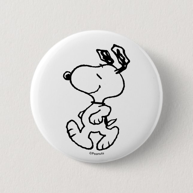 Snoopy So Sweet Blume Muster Button (Vorderseite)