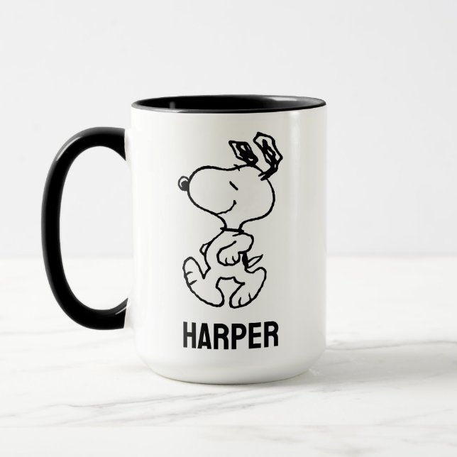 Snoopy So Sweet Blume Muster | Name hinzufügen Tasse (Links)