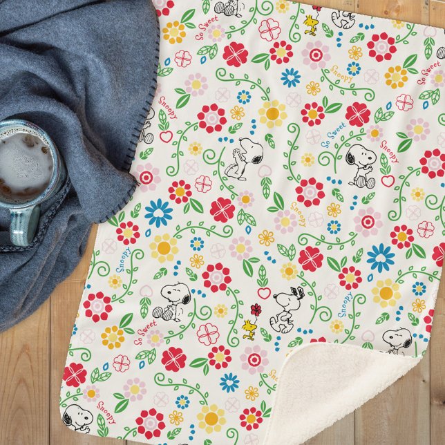 Snoopy So Sweet Blume Muster Sherpadecke (Von Creator hochgeladen)