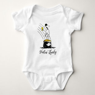 Snoopy springt in den Pot of Gold Baby Strampler