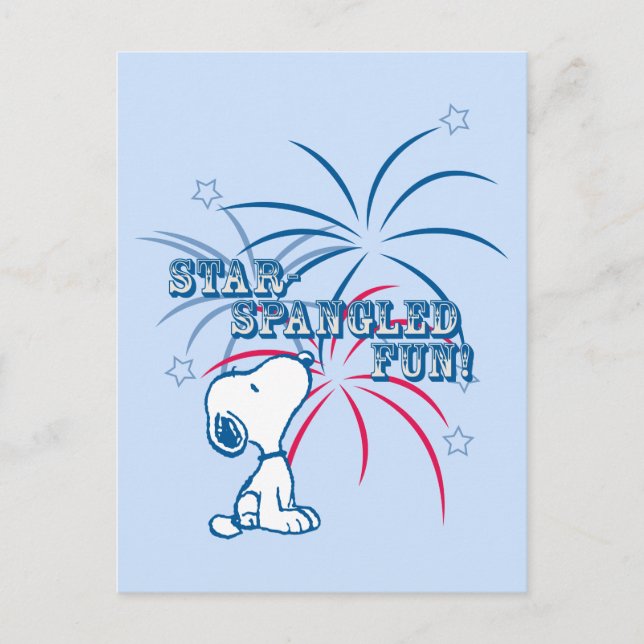 Snoopy Star Spangled Fun Postkarte (Vorderseite)