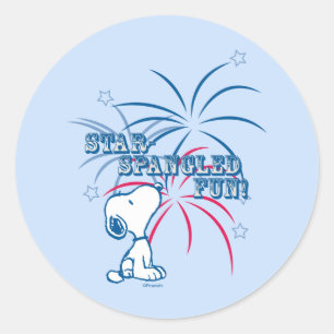 Snoopy Star Spangled Fun Runder Aufkleber