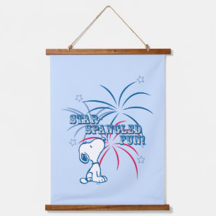Snoopy Star Spangled Fun Wandteppich Mit Holzrahmen