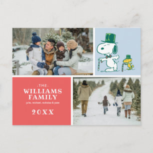 Snoopy Top Hat Peppermint Candy Feiertagspostkarte