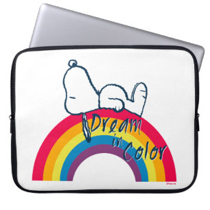 Snoopy   Traum in farbigem Regenbogen Laptopschutzhülle