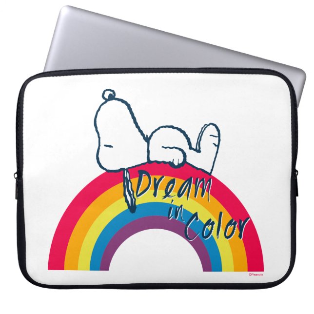 Snoopy | Traum in farbigem Regenbogen Laptopschutzhülle (Vorderseite)