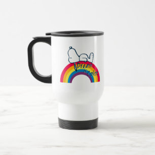 Snoopy   Traum in farbigem Regenbogen Reisebecher