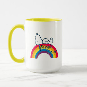 Snoopy   Traum in farbigem Regenbogen Tasse