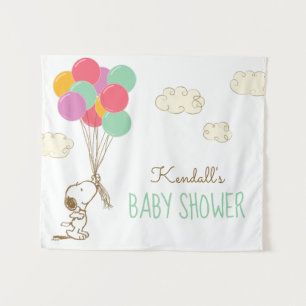 Snoopy und Ballons Baby Shower Wandteppich
