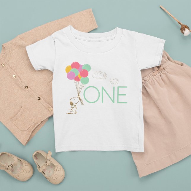 Snoopy und Balloons 1. Geburtstag Baby T-shirt (Von Creator hochgeladen)