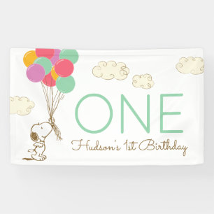 Snoopy und Balloons 1. Geburtstag Banner