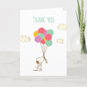 Snoopy und Balloons Babydusche Dankeskarte