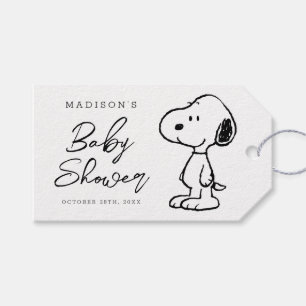 Snoopy und Balloons Babydusche Geschenkanhänger