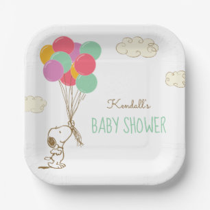 Snoopy und Balloons Babydusche Pappteller