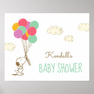 Snoopy und Balloons Babydusche Poster