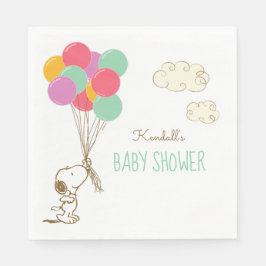 Snoopy und Balloons Babydusche Serviette