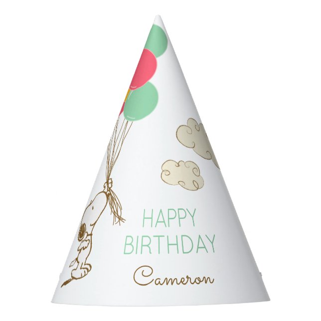 Snoopy und Balloons Geburtstag Partyhütchen (Vorderseite)