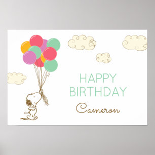 Snoopy und Balloons Geburtstag Poster