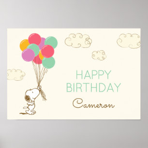 Snoopy und Balloons Geburtstag Poster