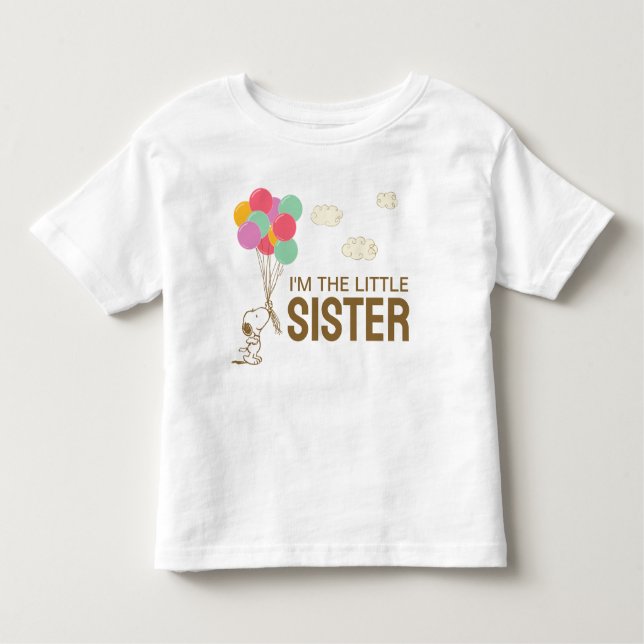 Snoopy und Balloons | Ich bin die kleine Schwester Kleinkind T-shirt (Vorderseite)