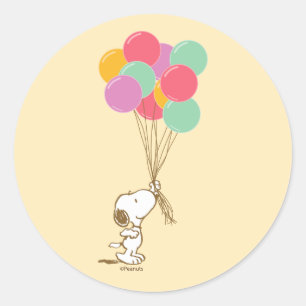 Snoopy und Balloons Runder Aufkleber