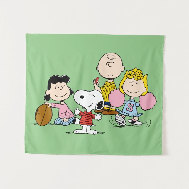 Snoopy und der Gang Play Football Wandteppich (Vorderseite (Horizontal))