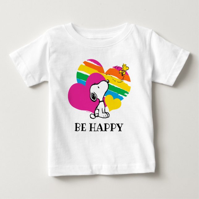 Snoopy und Holz | Rainbow Hearts Baby T-shirt (Vorderseite)