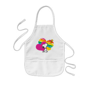 Snoopy und Holz   Rainbow Hearts Kinderschürze