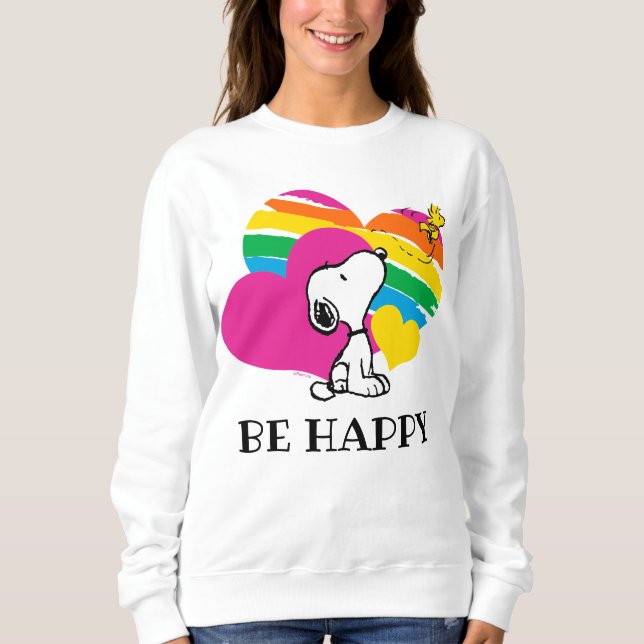 Snoopy und Holz | Rainbow Hearts Sweatshirt (Vorderseite)