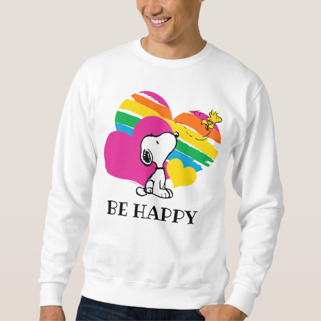 Snoopy und Holz | Rainbow Hearts Sweatshirt (Vorderseite)