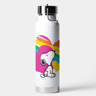 Snoopy und Holz   Rainbow Hearts Trinkflasche