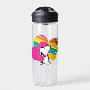 Snoopy und Holz   Rainbow Hearts Trinkflasche